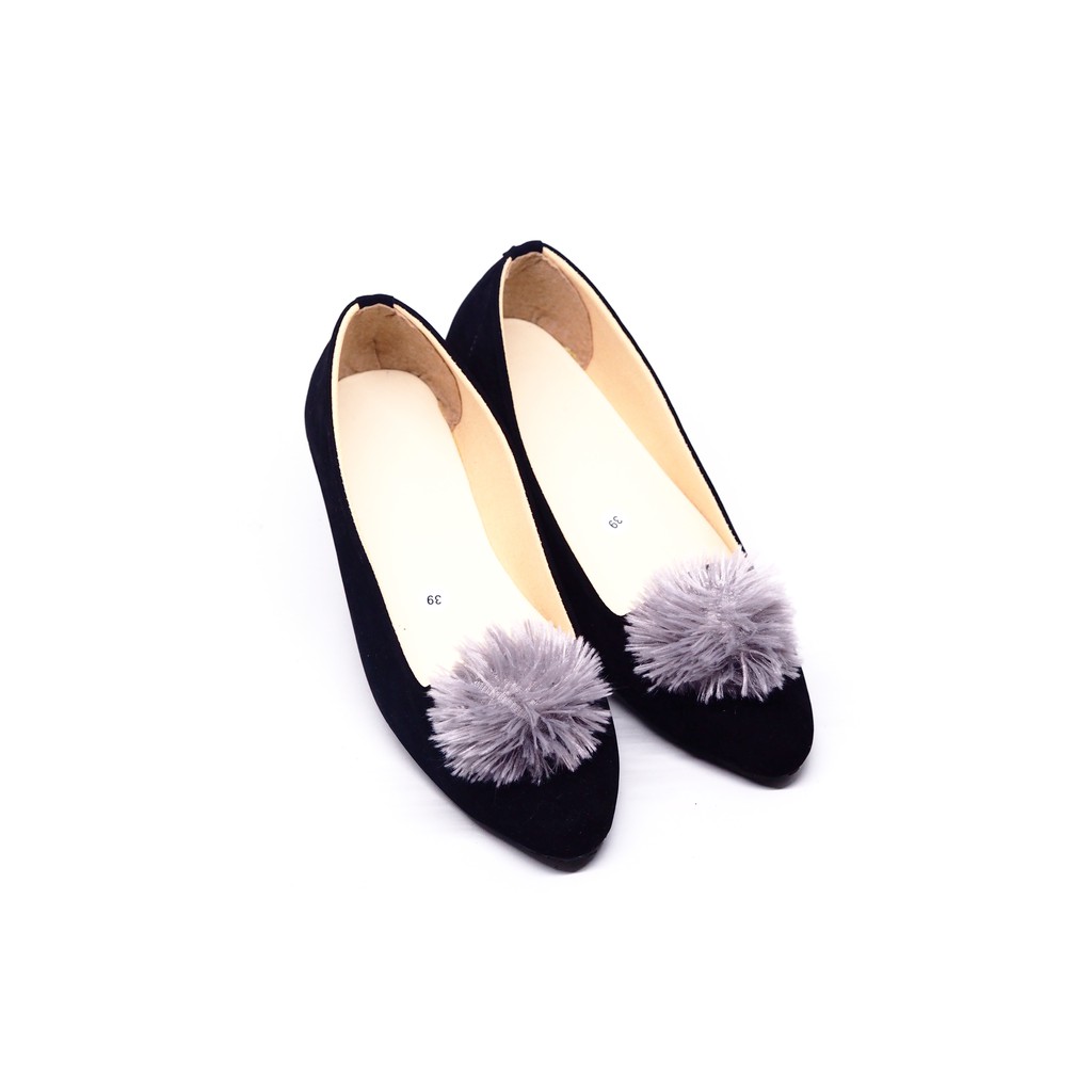 Flatshoes Pompom Suede