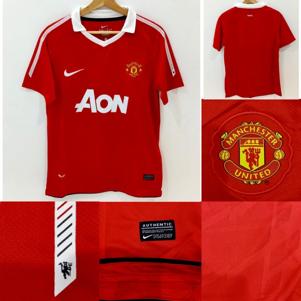 Jersey Manchester United Retro AON Retro 2010 2011 Home Import Grade Ori Official Baju Bola MU Retro