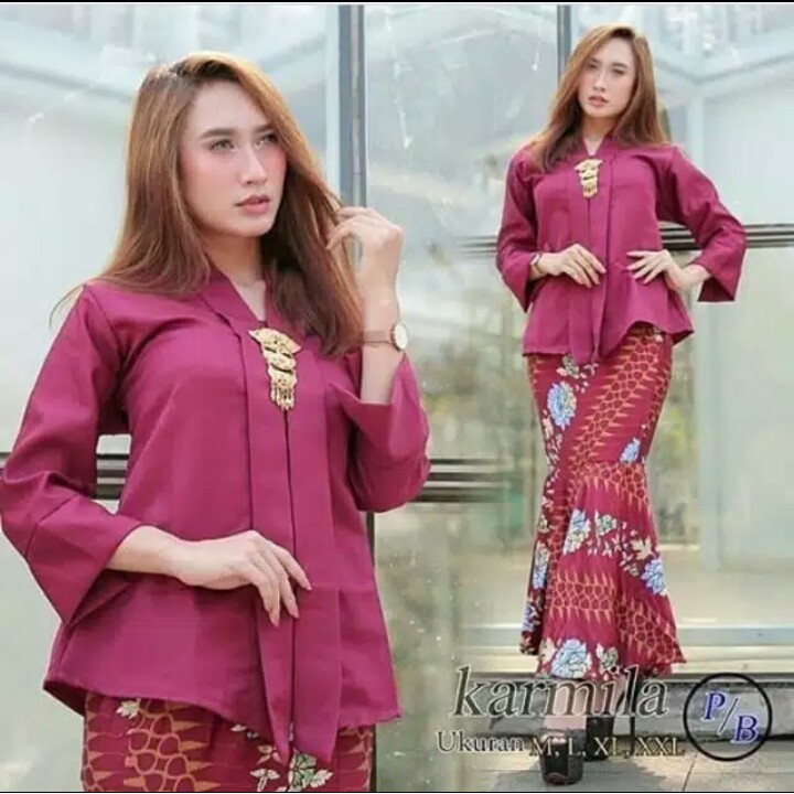 Set Kebaya Kutubaru Floy Rok Duyung Bahan Baloteli Fashion Baru