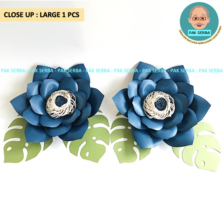 Bunga Kertas Dekorasi / Paper Flower Backdrop Photobooth (Biru)