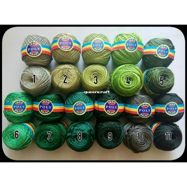 Benang rajut POLY INDO KILAP varian hijau