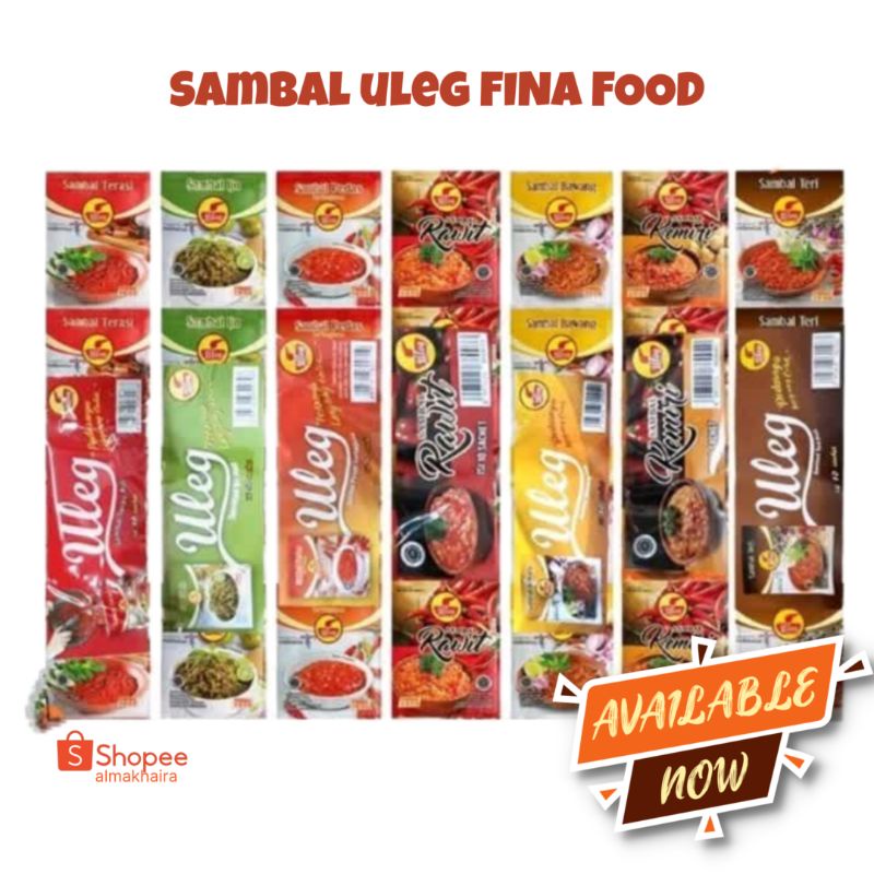 

Sambal Uleg Finna Food 10x20gr 8 varian rasa (Tersedia pengiriman instan)