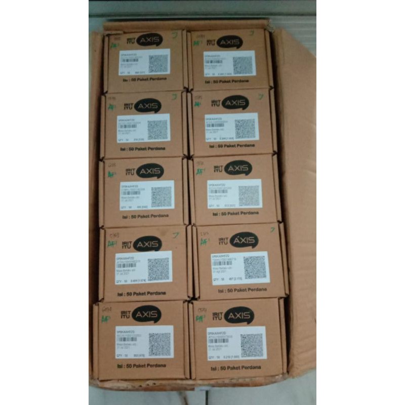 50 pcs Kartu perdana AXIS siap pakai (sudah aktif) tidak perlu registrasi