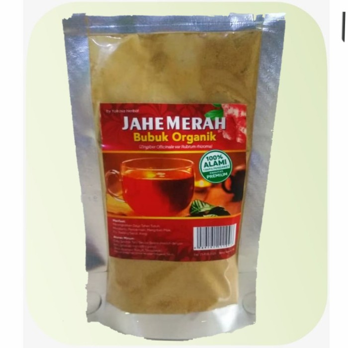 

Ge02G Jahe Merah Bubuk Organik 100% Alami Tanpa Gula - Murni 50Gr Ds5G