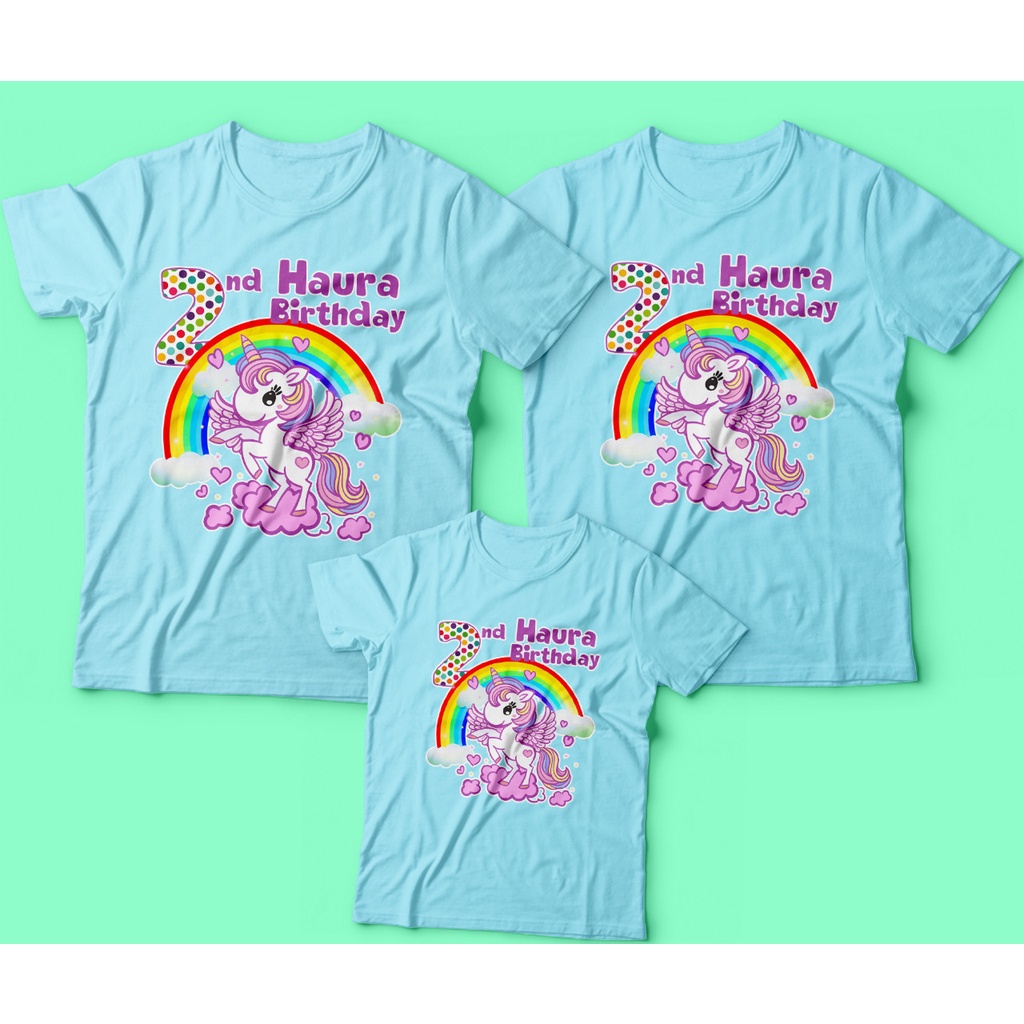 kaos couple anak/ kaos anak/ kaos ultah anak/ kaos unicorn custom ultah/ kaos custom/ kaos couple/ba