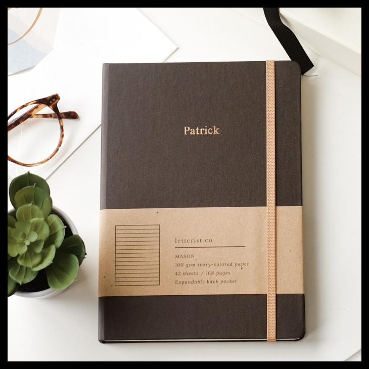 

TERLARIS MASON ARIA NOTEBOOK WALNUT + CUSTOM NAMA / BUKU CATATAN HADIAH UNIK TERLARIS