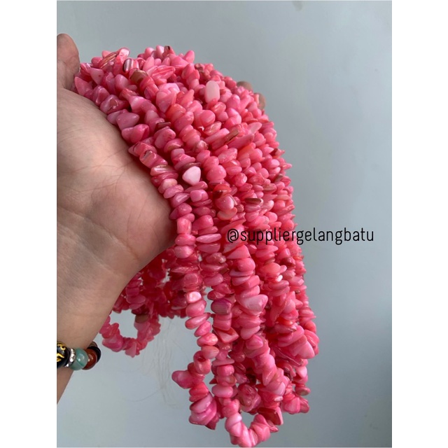 kerikil kerang pink borneo 2cm bahan batu campuran aksesoris warna