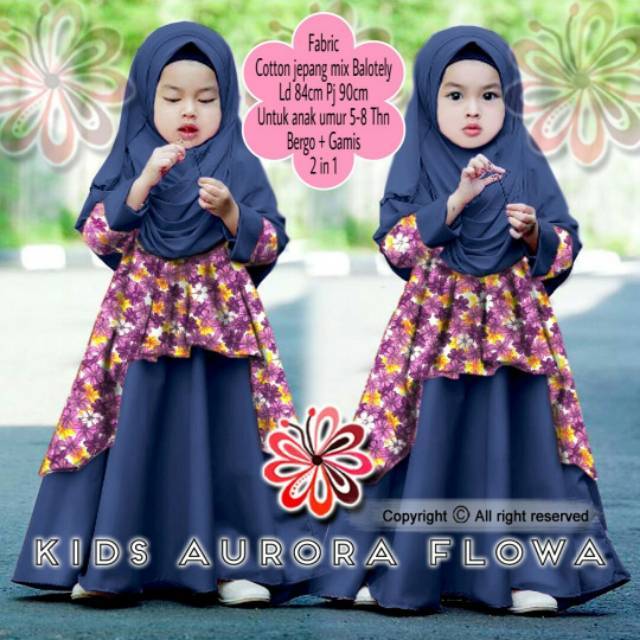 Go hijab vol 12 aurora kid gamis anak perempuan umur 5 6 7 