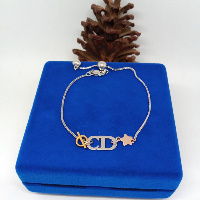 gelang serut fashion rantai italy, emas putih kadar 375(8k)