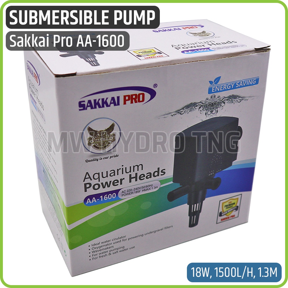 SAKKAI PRO AA-1600, Pompa Air Celup, Submersible Water Pump, 3 in 1