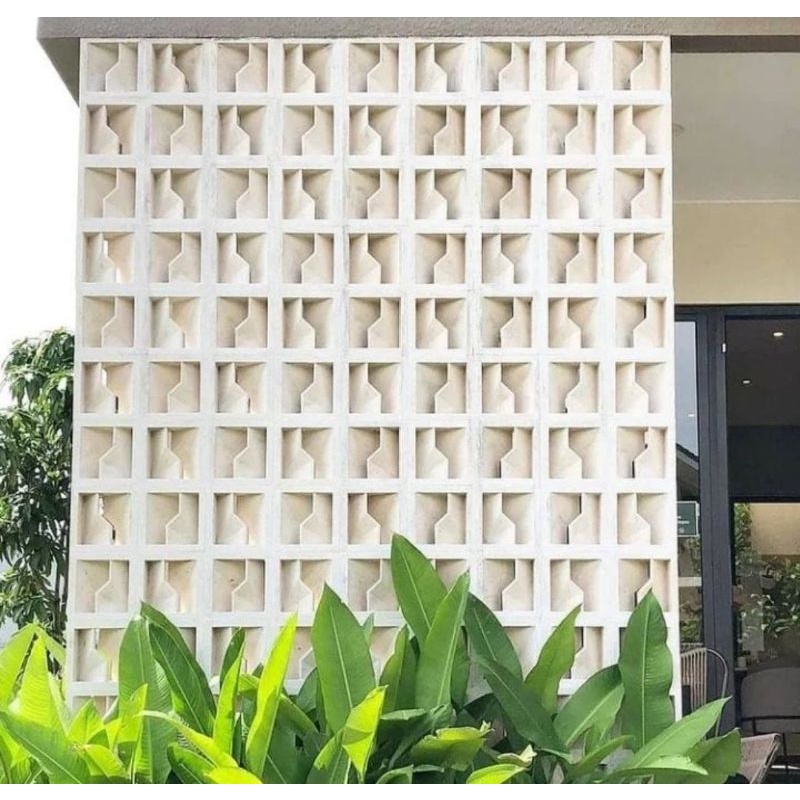Roster beton motif petir anti tampias Roster minimalis beton ventilasi