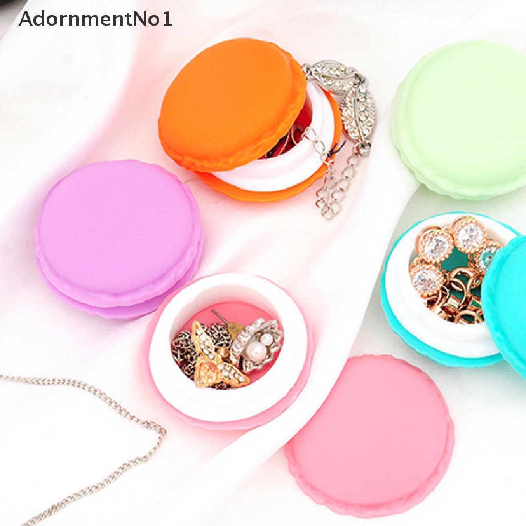 (AdornmentNo1) Kotak Penyimpanan Pil / Perhiasan Bentuk Macaron Mini Warna Permen Untuk Hadiah Ulang Tahun