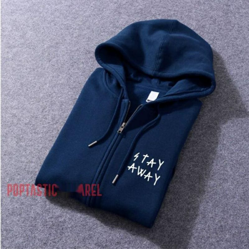 SWEATER HOODIE PRIA  RESLETING  TRENDY JAKET SABLON STAY AWAY SWITER COWOK JUMBO