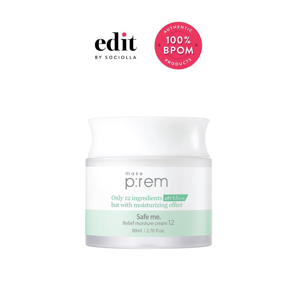 Make Prem Safe me. Relief moisture cream 12 - size : 80 ml - Edit by Sociolla