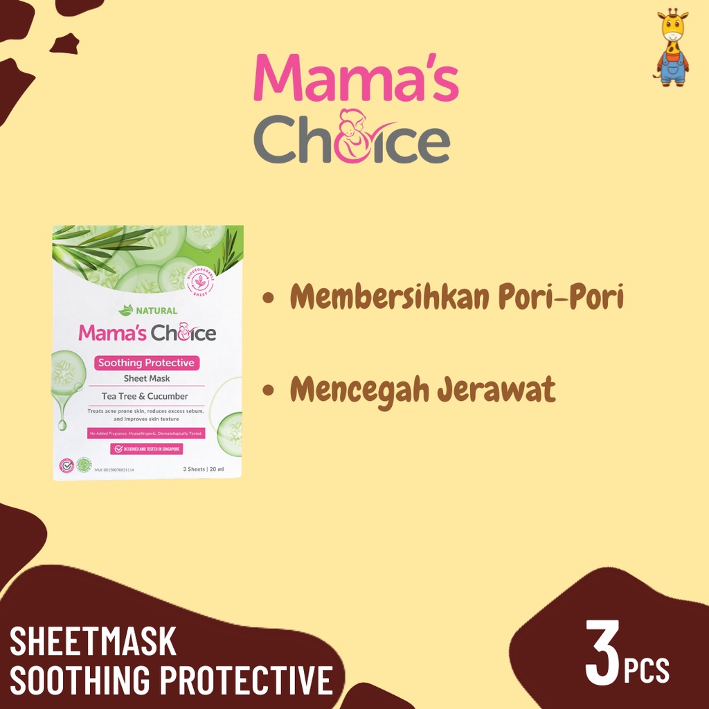 Mama Choice Sheetmask Soothing Protective 3pcs - Masker Wajah Ibu Hamil