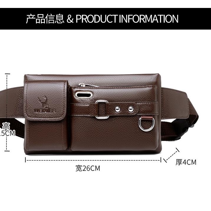 More Info Here WEIXIER 8117 Tas Waistbag Selempang Pria Wanita Kulit PU