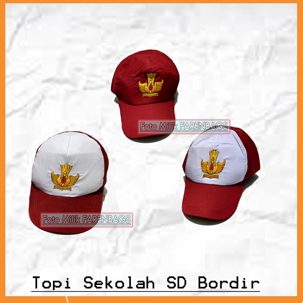 Topi Sekolah SD Topi Trucker SDTopi Merah Putih Topi Merah SD Topi Anak SD Topi Sekolah Dasar Bordir