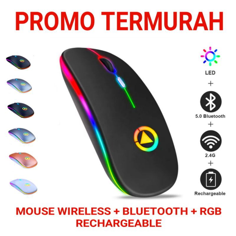 MOUSE WIRELESS BLUETOOTH RECHARGEABLE SILENT GAMING FOR