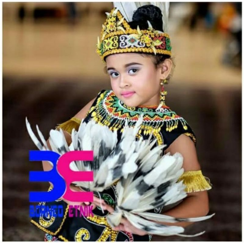 1 set kostum dayak anak SD besar atau SMP usia 8-12 th. baju adat cewek perempuan wanita anak anak k