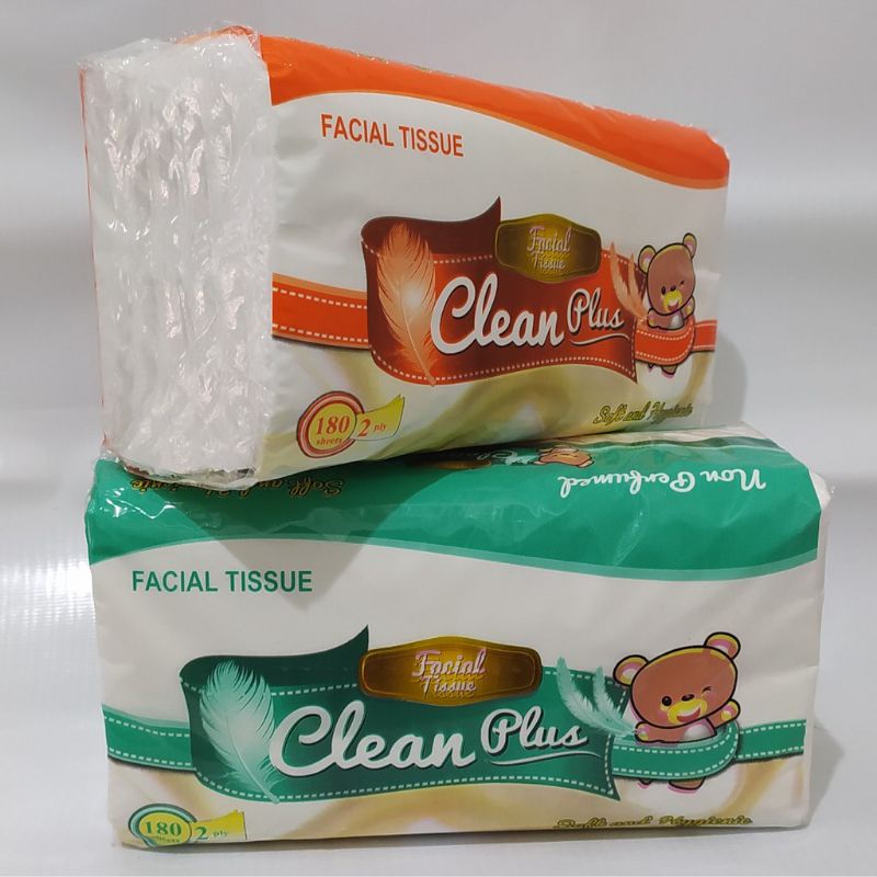 TISSUE WAJAH CLEAN PLUS 2 PLY 180 SHEETS / TISSU WAJAH /  TISSUE