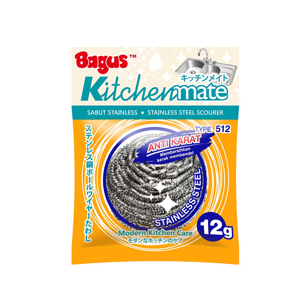 Bagus Sabut Stainless Scourer kawat cuci piring 12 g 1pc 512