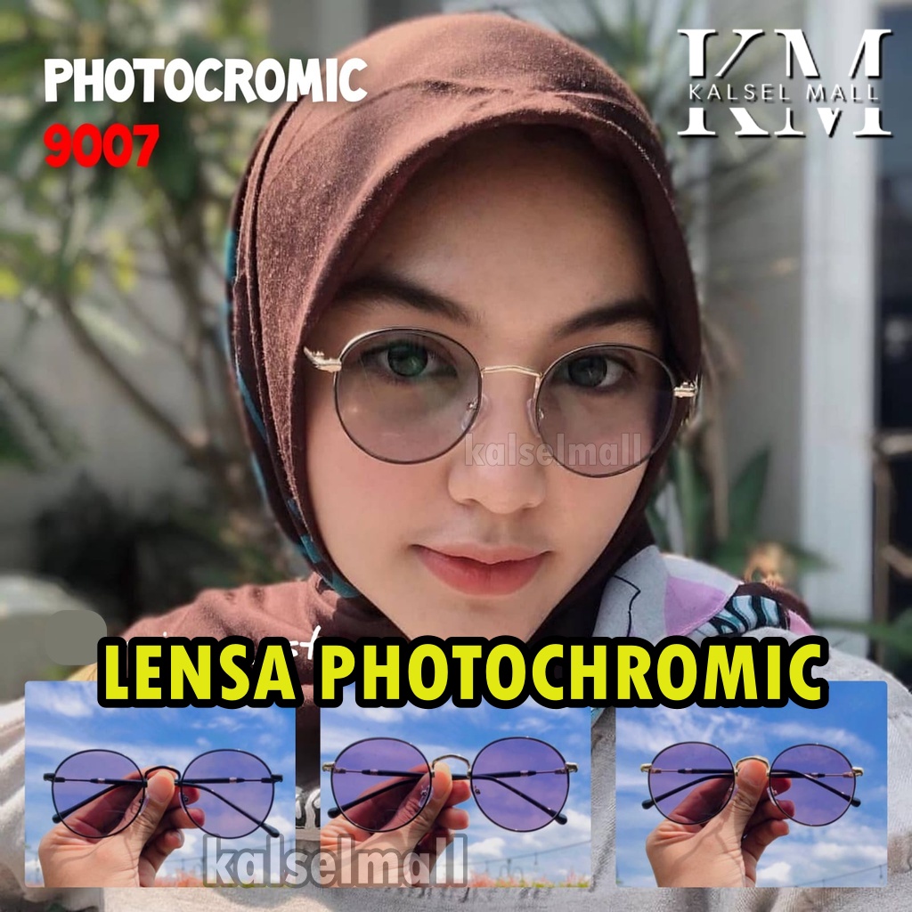 Kacamata Frame Photochromic + Antiradiasi 2 In 1 Retro Vintage Wanita Pria Lensa Berubah Warna Hitam Pure Stainless Korean Square Fashion Polarized Uv 400 Kaca Mata Fotokromik Korea / Anti Radiasi 2 In 1 Potokromik Photochromic Fotocromic Potocromic FTK3