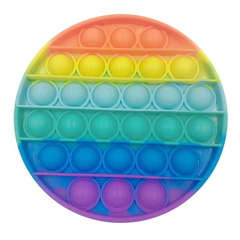 【Ready Stock】Color Push Bubble Gadgets Sensory Toys New Rainbow Titok popit mainan AMONG US Pop It Especially To Relieve Pressure Silicone Pressure Relief Toys Squeezes Feeling-Round