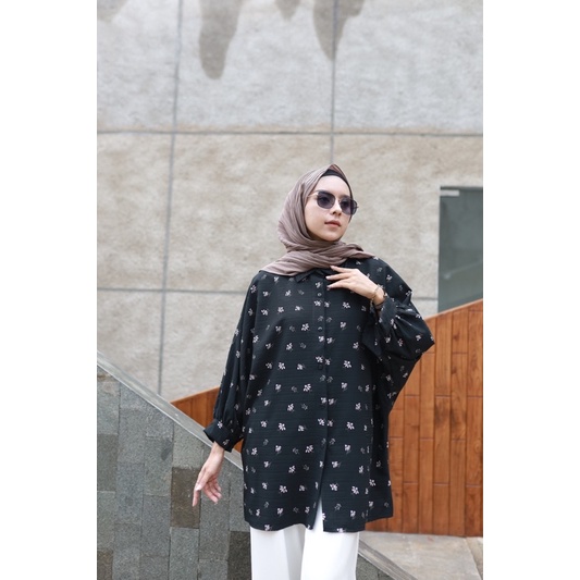 ITALIA BASIC (Bigsize Ld 140) - Atasan Kemeja Batwing Crinkle