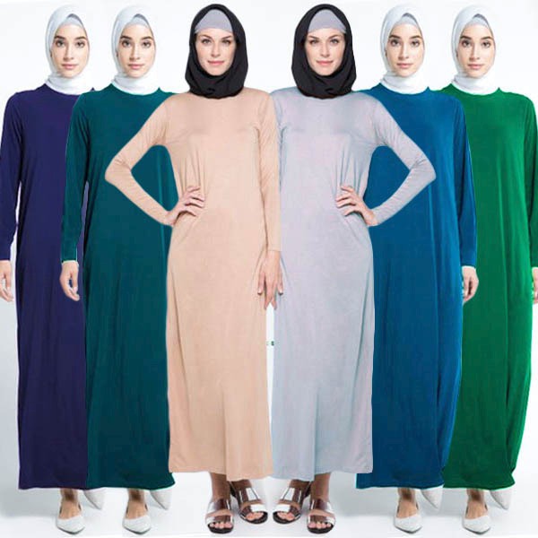 BAJU MUSLIM GAMIS SYARI INNER GAMIS JUMBO POLOS SPANDEX KAOS ADEM