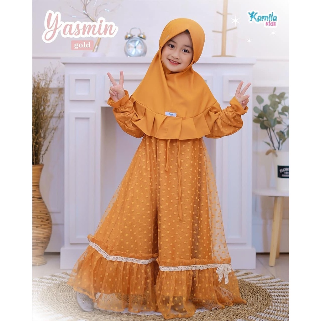 GAMIS ANAK YASMIN SYARI KIDS BL (Usia 5 - 6 Tahun) Bahan Manggo Crepe mix Tiledot (DAPAT HIJAB) GAMIS LEBARAN ANAK PREPUAN TERBARU 2023 KEKINIAN DRESS MUSLIM ANAK KEKINIAN BAJU ANAK PREMPUAN MODEL TERBARU