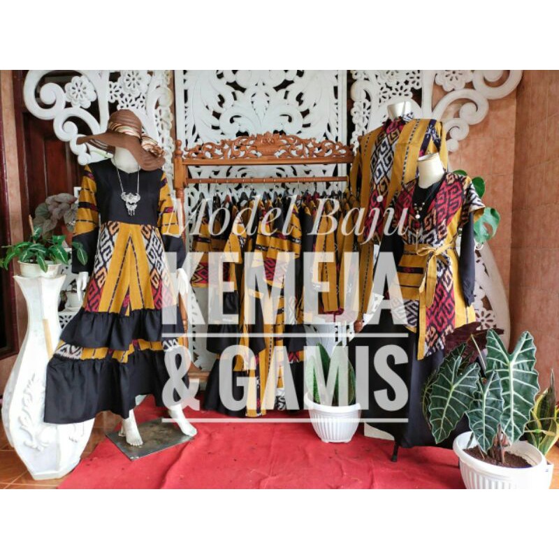 Couple.Tenun.Kemeja.Gamis/kombinasi