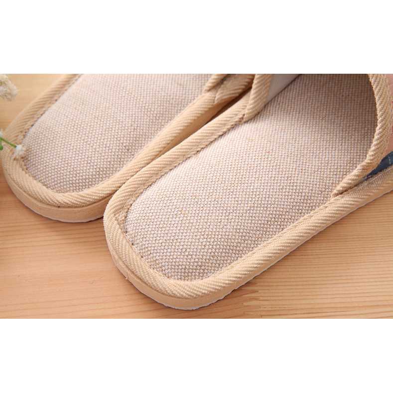 Sandal Rumah Indoor Kamar Selop Lucu Nyaman Murah Simpel / Sendal Selop Santai Wanita Linen Indoor Berkualitas / Cute Comfort Home Slippers / Sandal Kamar Hotel  Elegan Modis Empuk Minimalis Berbagai Ukuran