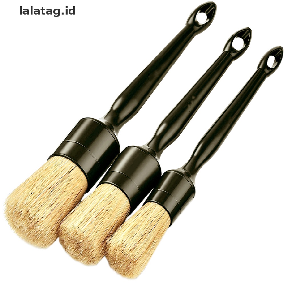 [lalatag] 3 PCS Car Exterior Interior Detail Brush Boar Hair Bristle Brushes [ID]