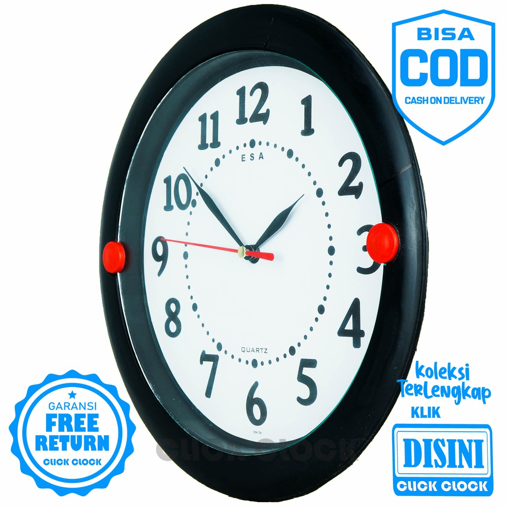 Jam Dinding Polos Minimalis Wall Clock Dekorasi Rumah Bagus Murah ESA 726