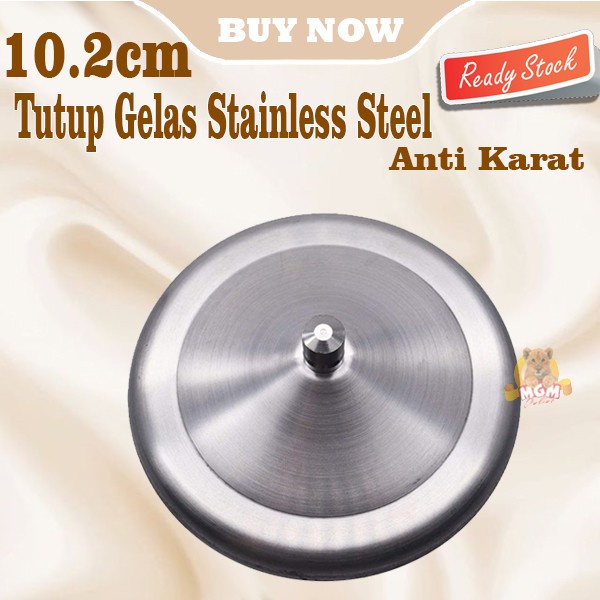 Tutup Gelas Stainless 10.2CM Anti Karat Mug Cover Stainless Steel