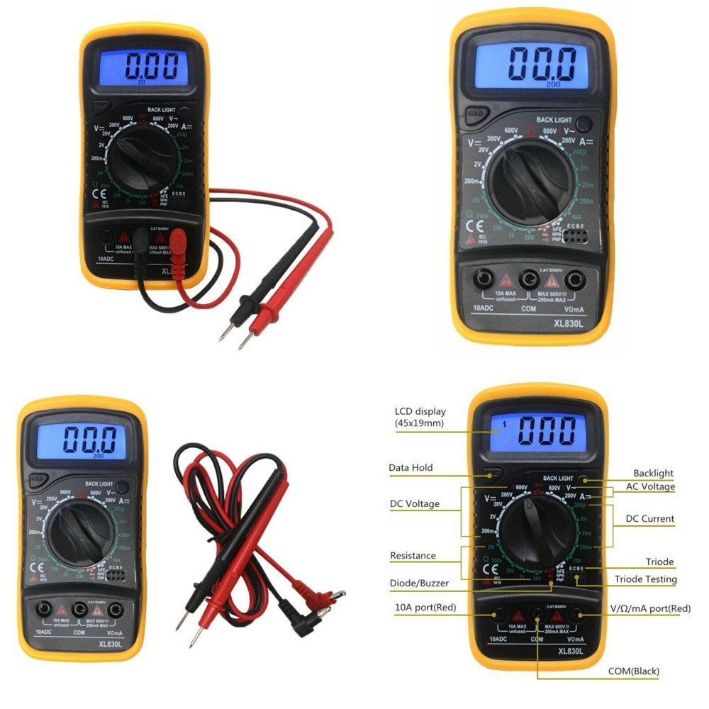 Plus batre l ORIGINAL Multimeter Digital AC/DC Voltage Tester / Multitester Digital/Avometer Digital XL830L