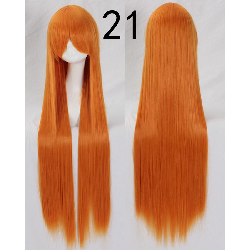 099 DARK wig base 100 cm lurus wanita cosplay rambut palsu