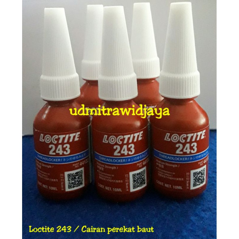 Loctite 243 Threadlocker medium strength 10mL lem perekat baut berulir cairan penguat baut lem baut