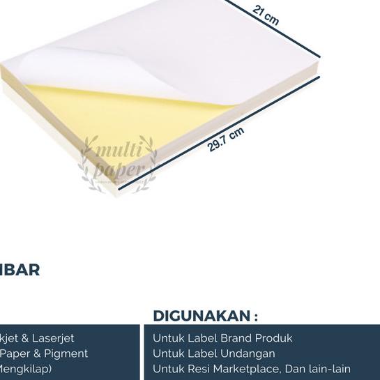 

♜ Kertas Sticker Chromo Glossy A4 isi 100 lembar / Kertas Stiker Glossy ➶