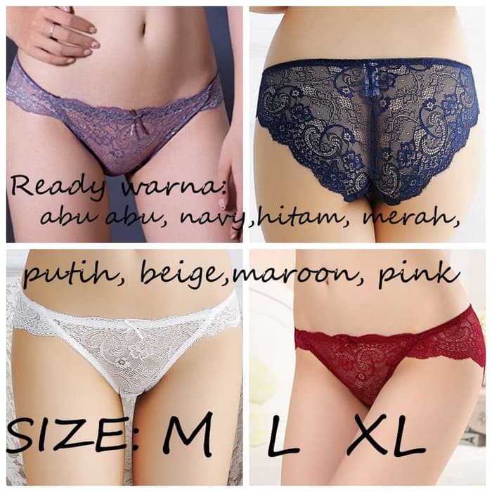 CD Wanita thong celana dalam g string wanita CD Lingerie sexy Bikini C071 - Merah Muda, M Murah