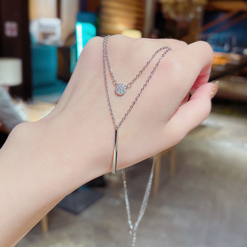 Shuling 2021 New Fashion Double-layer Titanium Necklace Female ins style Pendant Necklaces