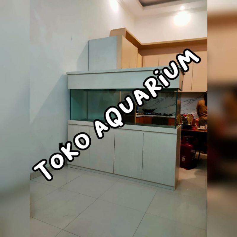 Jual AQUARIUM 200 CM / 2 METER PAKAI KACA BARU TEBAL 12 MILI & LEMARI ...