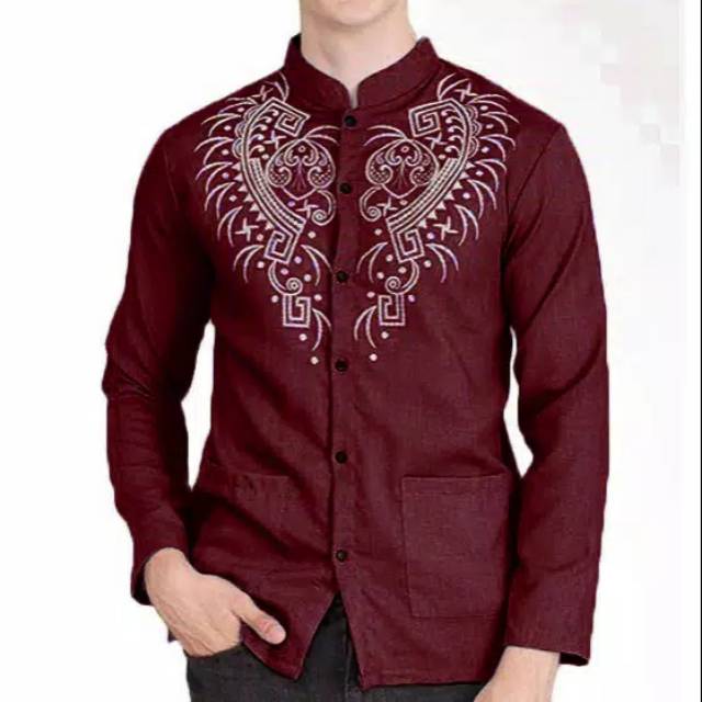 KOKO PRIA LENGAN PANJANG MAROON