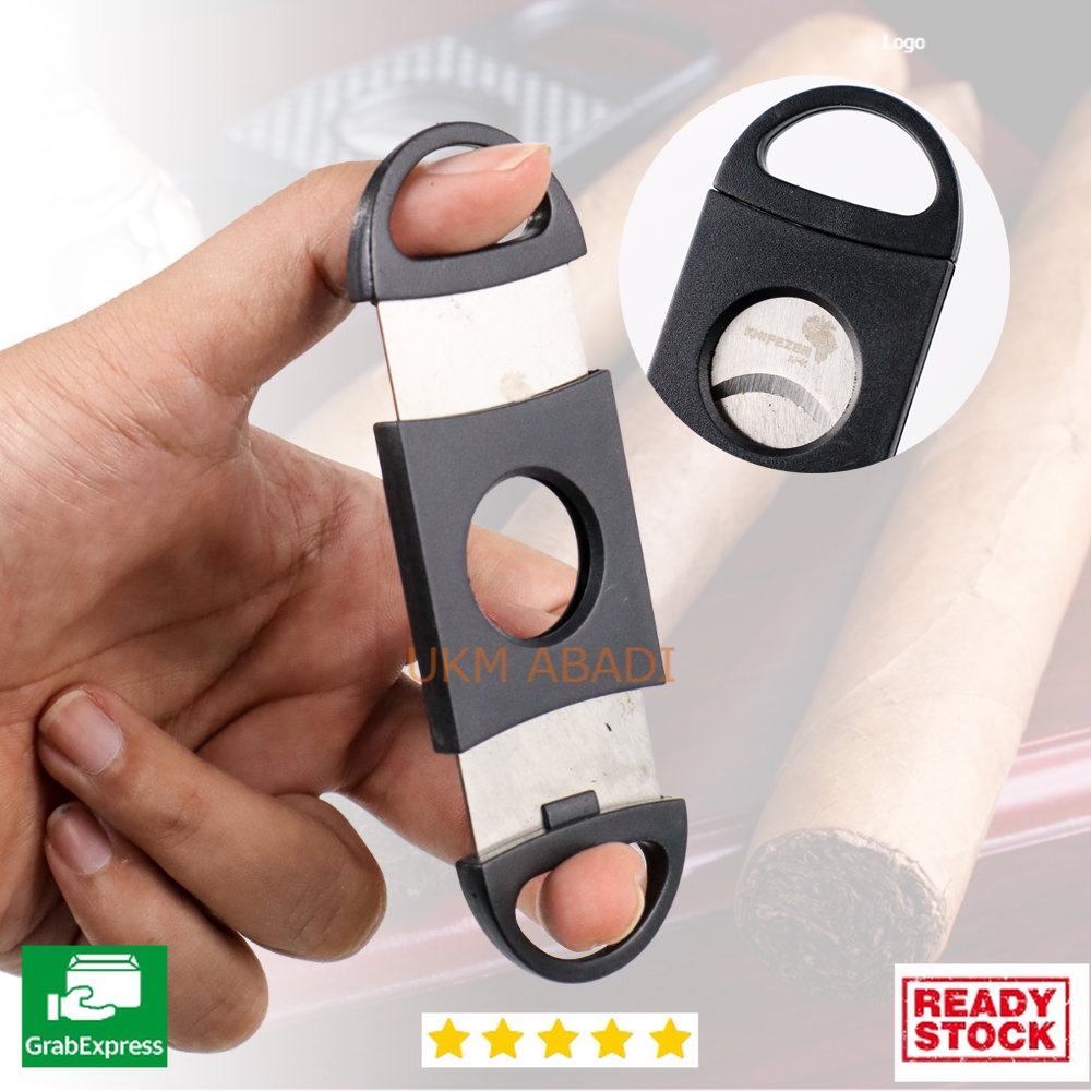 Gunting Pemotong Cerutu Cigar Cutter Guillotine Double Blade XJ 01