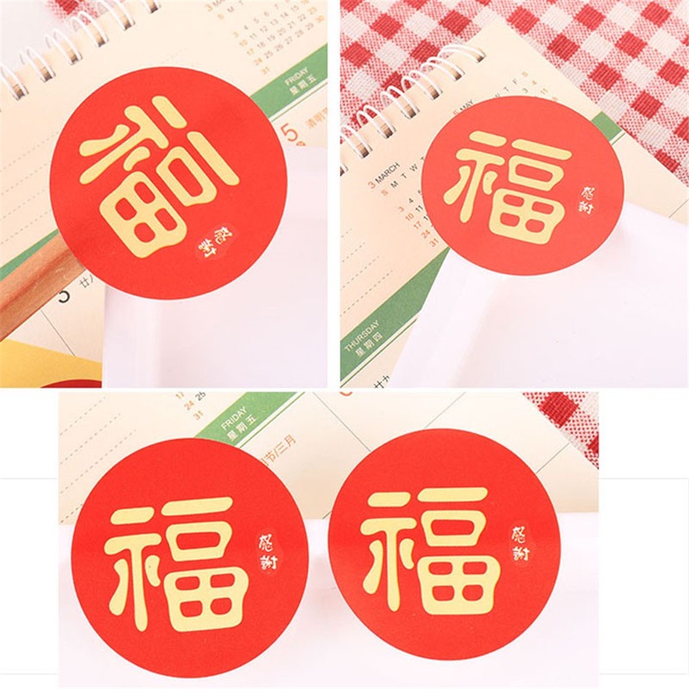 (Cod Tangding) 10pcs Stiker Label Fu Untuk Dekorasi Tahun Baru Cina / Tahun Baru