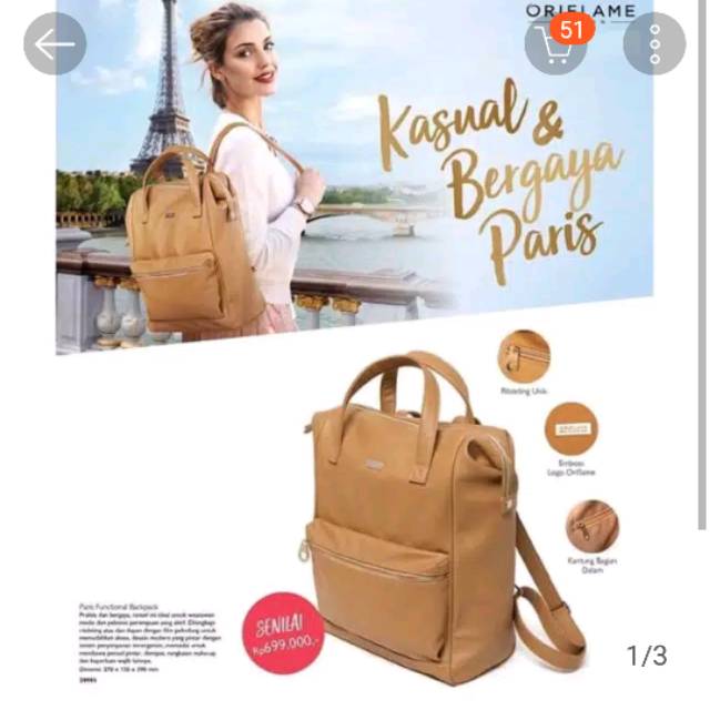 Tas Oriflame Paris Functional backpack