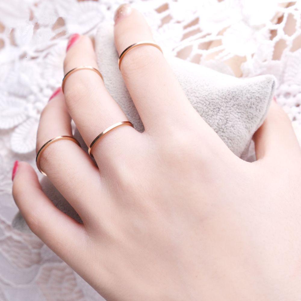 Lily 2MM Cincin Tipis Perhiasan Pesta Sederhana Stackable Punk Finger Knuckle