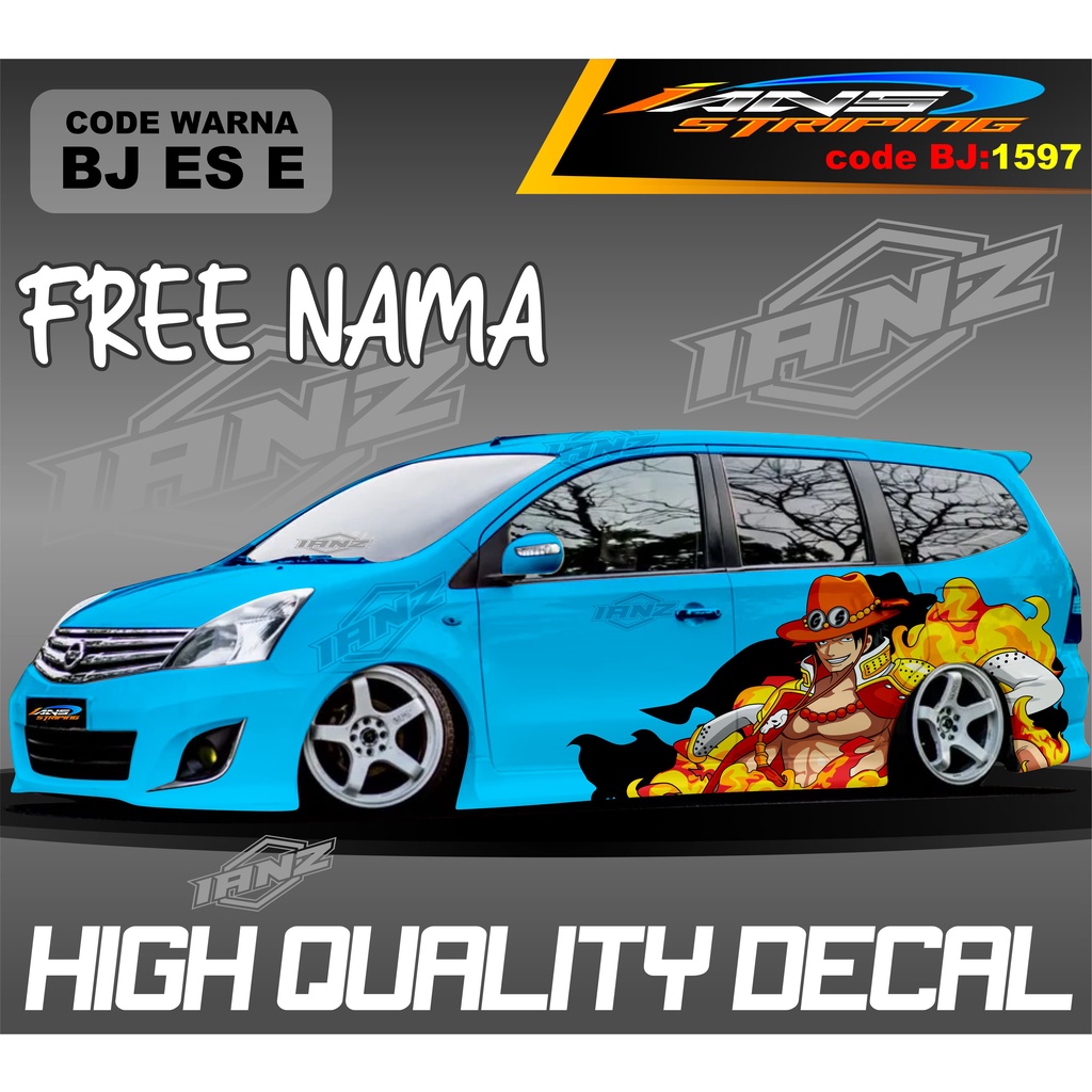 DECAL STIKER MOBIL GRAND LIVINA MOTIF ONE PIECE / STIKER MOBIL TERIOS XPANDER NEW DESAIN / VARIASI STIKER MOBIL AVANZA XENIA