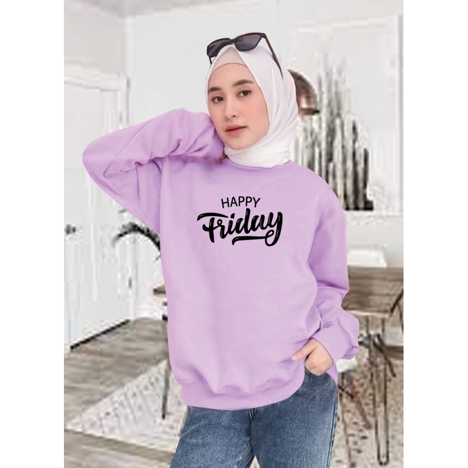 Kaos Lengan Panjang FRIDAY/ Kaos Sweatshirt / Atasan Wanita / Atasan Wanita Lengan Panjang / Atasan Import / Kaos Wanita Blus