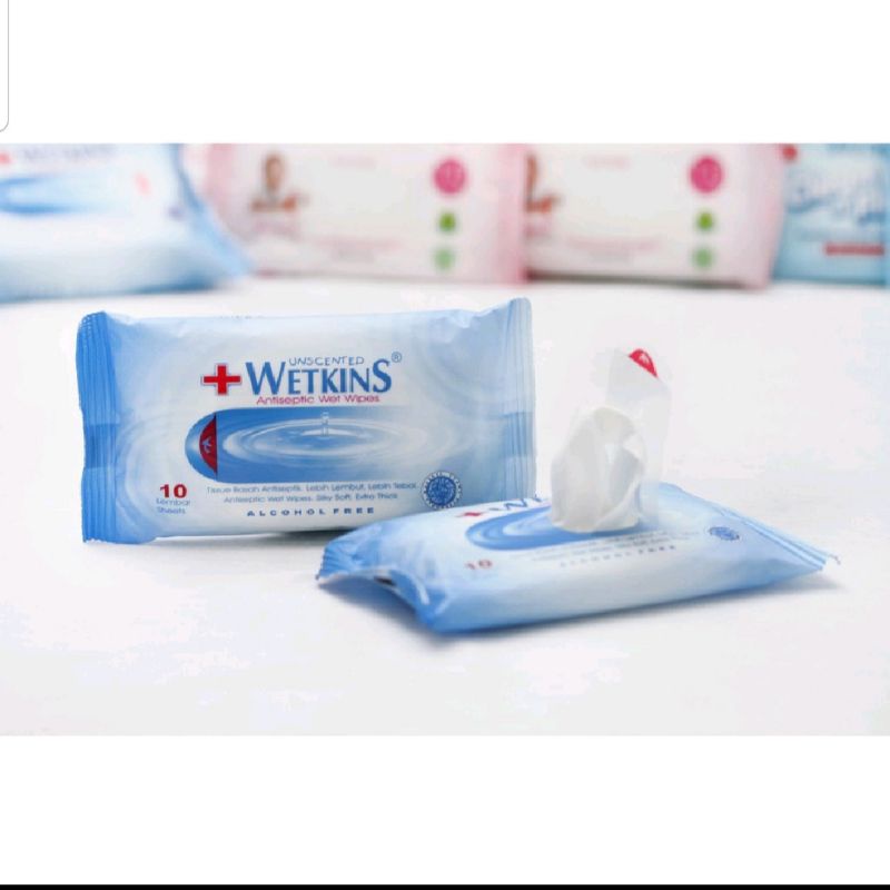 Tissue Basah Wetkins Antiseptic Travel Pack 10 Sheets